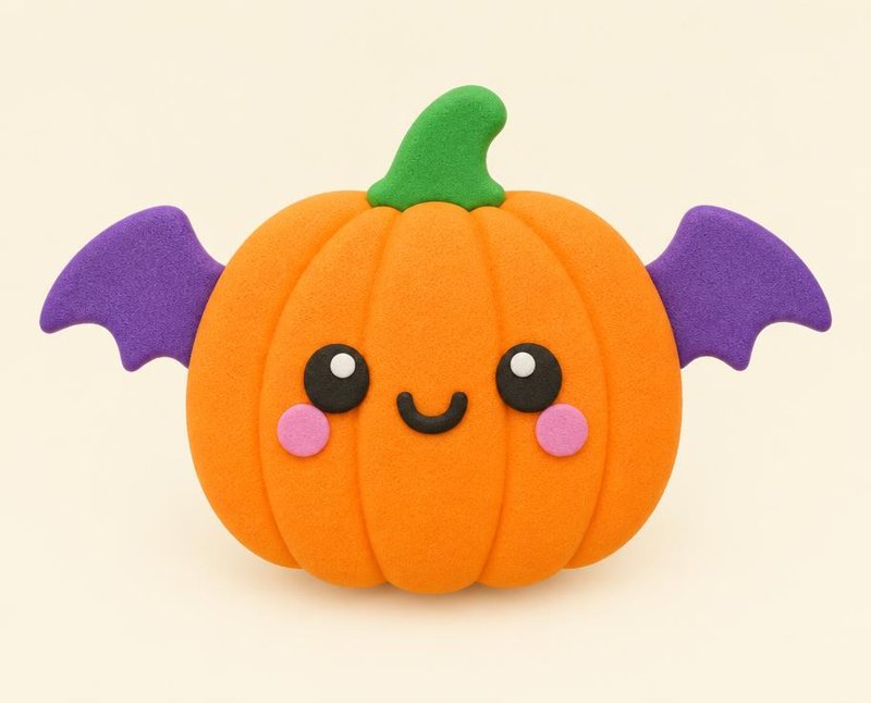 Finished Halloween Bat Pumpkin squishy